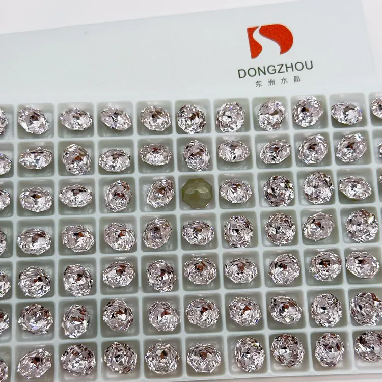 【东洲千禧玫瑰切8*8八角】新款仿锆切美甲钻耳钉DIY尖底多切割面