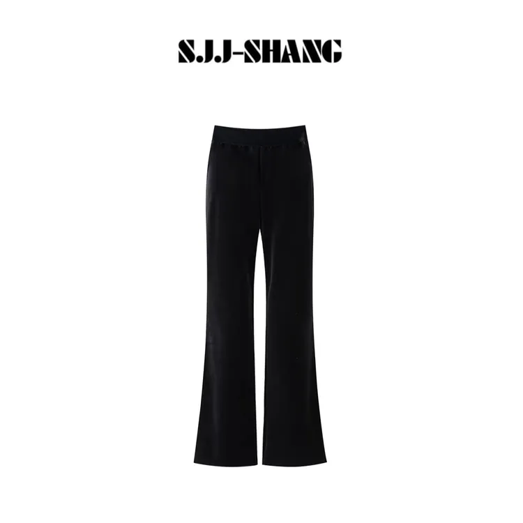 SJJ-SHANG【高光裤】纯色时尚百搭微喇裤子q135790p
