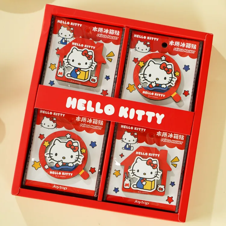 凯蒂猫冰箱贴kitty新款木质冰箱贴磁吸卡通装饰品3d磁吸贴款
