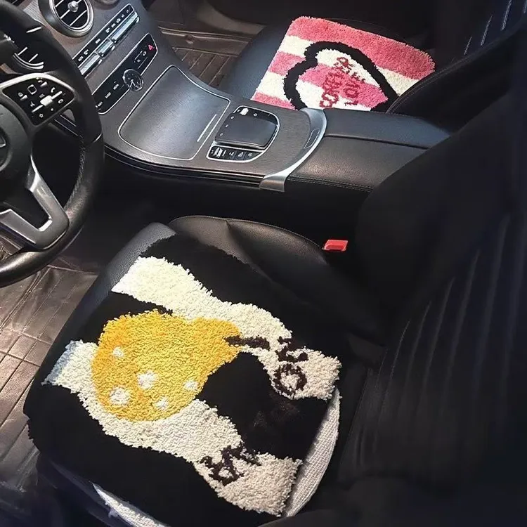 汽车坐垫冬季植绒通用座椅加绒保暖垫子学生教室防凉垫创意可爱cy