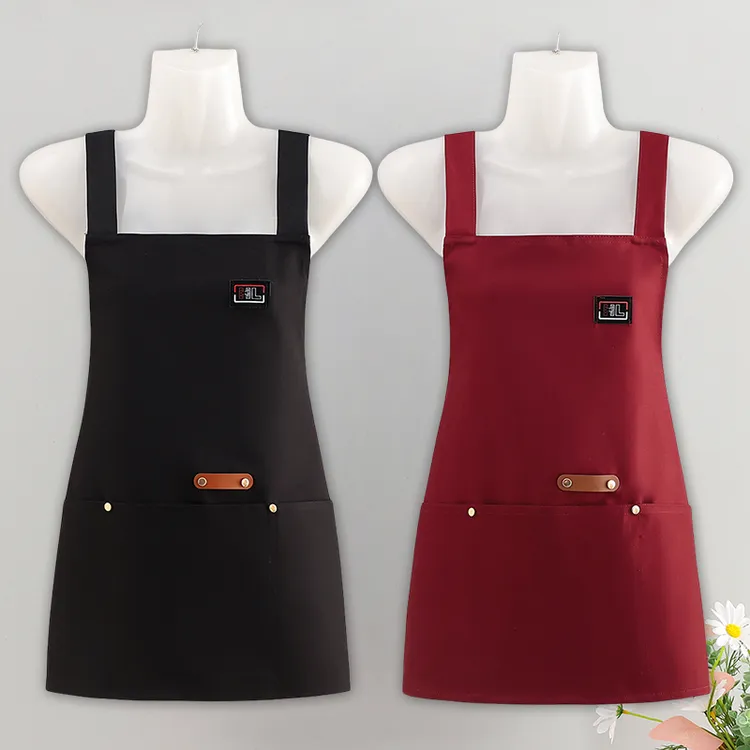 透气小个子短款围裙女厨房专用防污耐磨服务员可定制印字工作服男