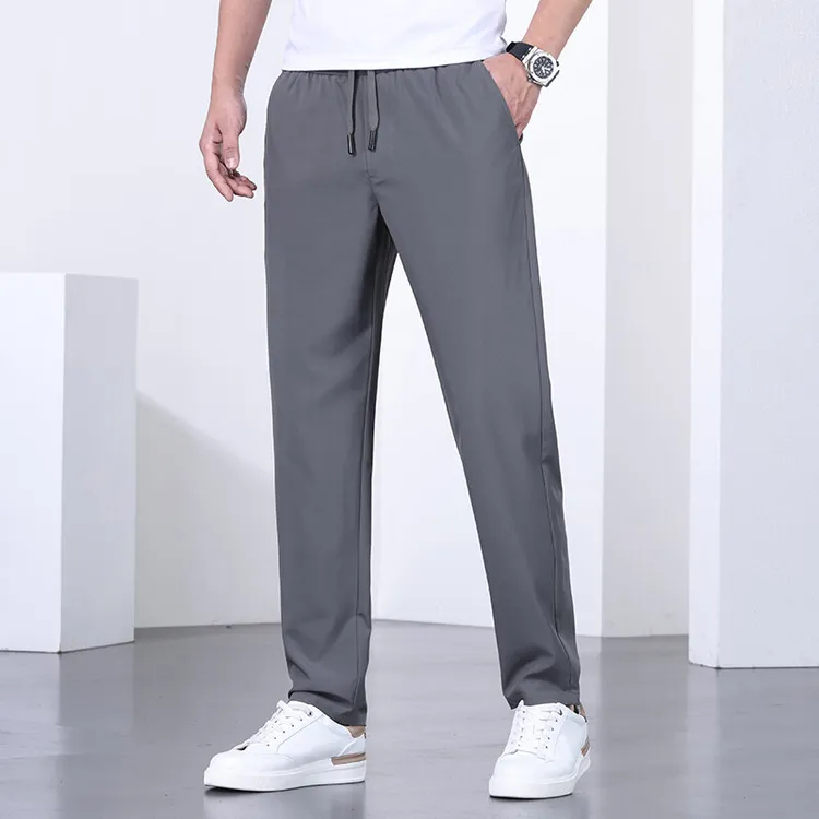 爆款跑量松紧腰速干裤春夏男士松紧腰休闲长裤夏季薄款宽松