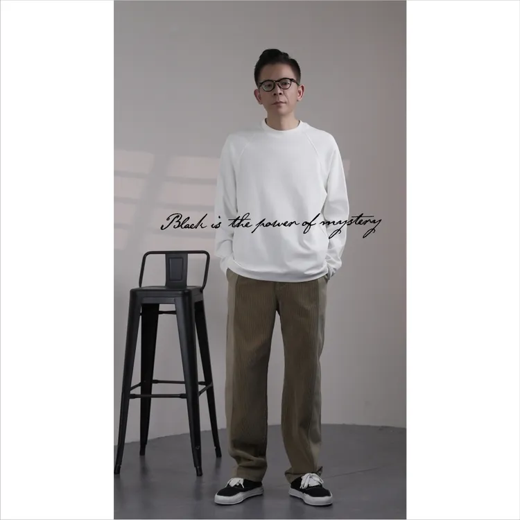 【BlackMystery】流光 秋冬加厚复古灯芯绒拼接时尚直筒休闲裤 8750