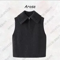 【AR0SE•正品】2025秋季翻领针织保暖宽松型毛针织衫毛衣无袖4006