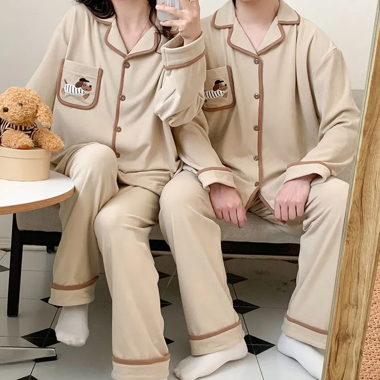 德绒情侣睡衣女秋冬季韩版可爱卡通男士休闲保暖家居服套装可外穿