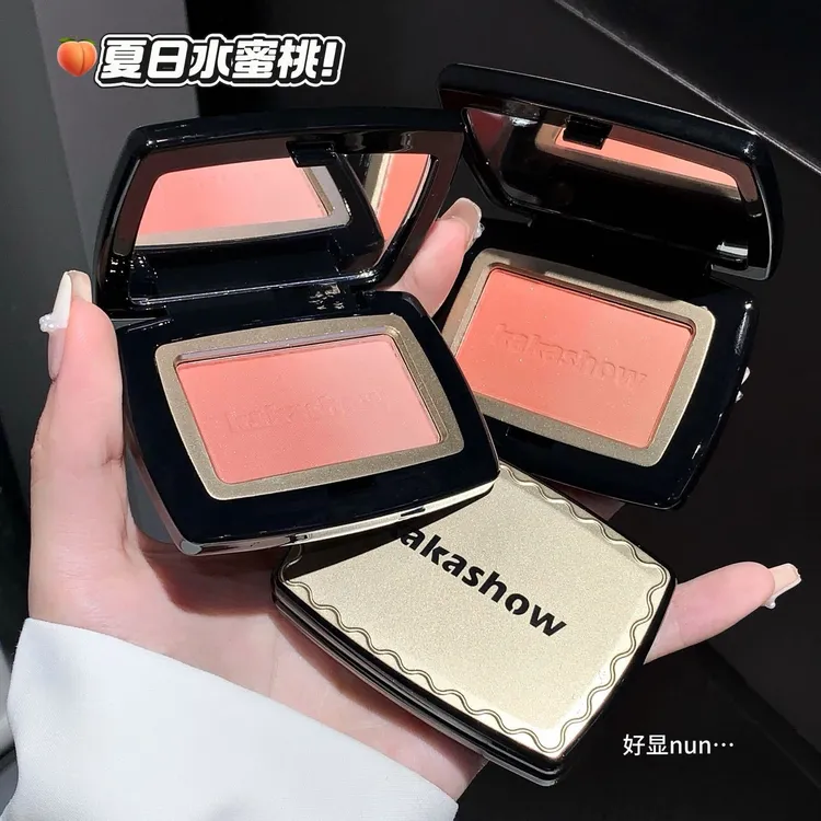 kakashow悦色渐变腮红细闪细腻显色自然韩系氛围感橘色系渐变腮红
