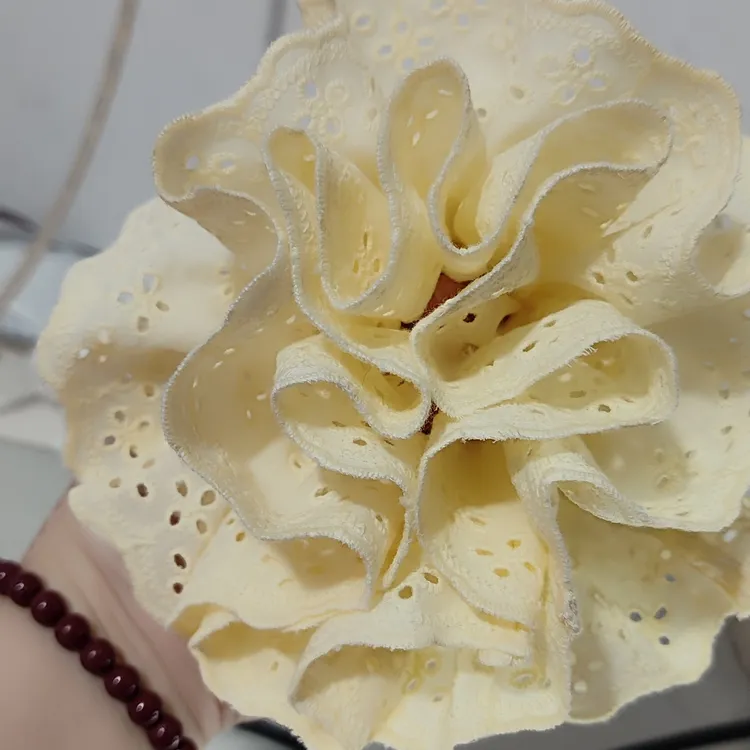 小清新大肠发圈黄色双层蕾丝花边学院风露丝同款大肠发圈