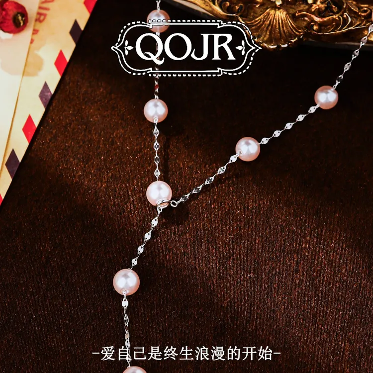 链子925银仿珍珠 S925银项链 曼塔玫瑰 满天星项链YS010