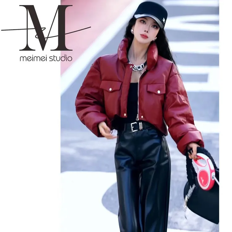 【MEIMEI STUDI 欧货新款气质网红百搭皮羽绒服1031-31070849