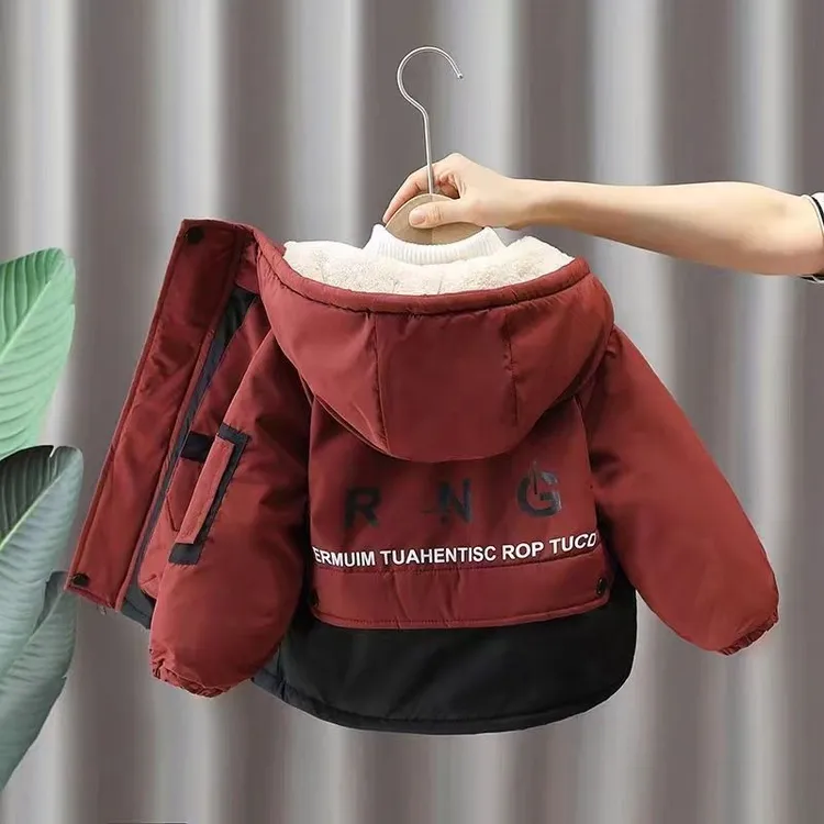 儿童棉服加厚外套男童冬装加绒外套宝宝秋冬季加厚派克服保暖棉衣