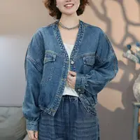 CK9231蓝#2025秋季新款水洗牛仔外套百搭上衣显瘦牛仔夹克潮流