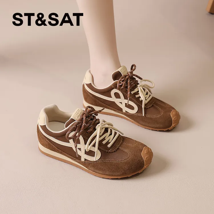 星期六复古德训鞋女款2025秋冬新款内增高阿甘鞋软底休闲运动鞋爆