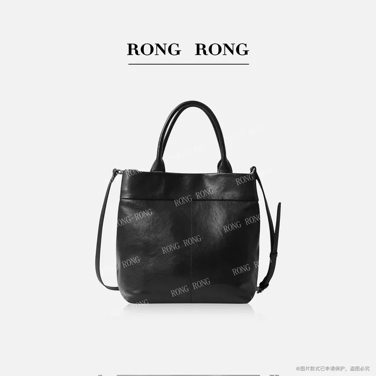 溶溶RONGRONG 头层牛皮极简轻奢手提斜挎手袋水桶包6073RR
