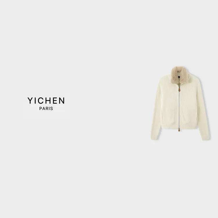 YC 老钱风 L P 奶油白针织羊毛外套-6469