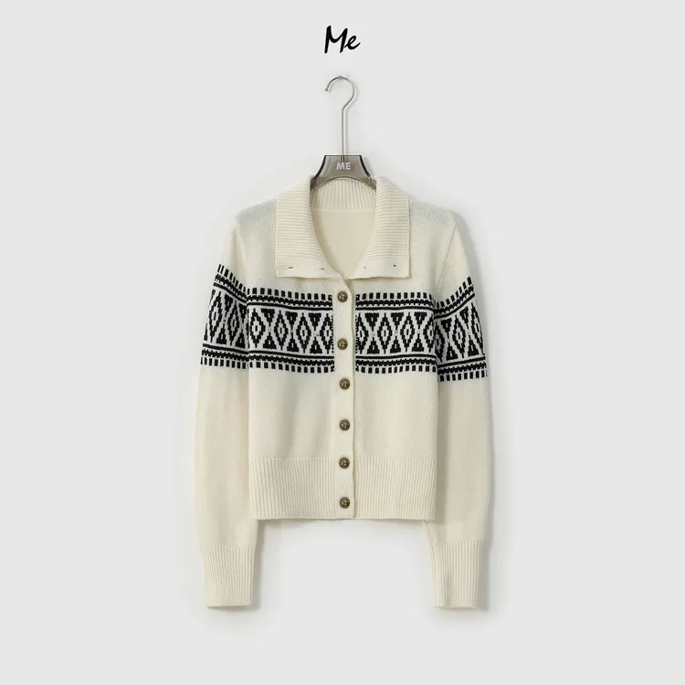 ME【100%绵羊毛荷鲁斯】超细美利奴绵羊毛费尔岛提花毛衣MESA4279