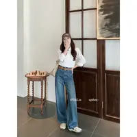 DUOXINIU/多喜牛/DaLin秋季新款阔腿裤窄版女高腰牛仔裤垂坠显高