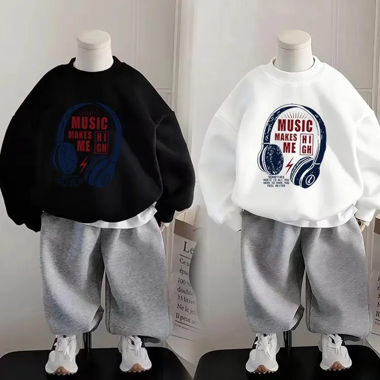 潮酷加绒童装长袖纯棉卫衣外套加厚新款中大童宽松儿童衣服上衣