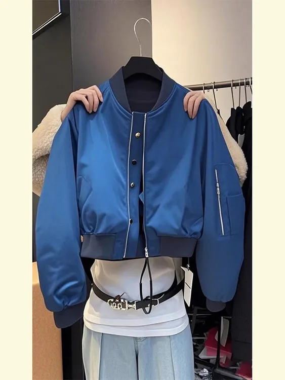 独特漂亮初春2025超火小香风休闲百搭蓝色棒球服夹克外套女小个子