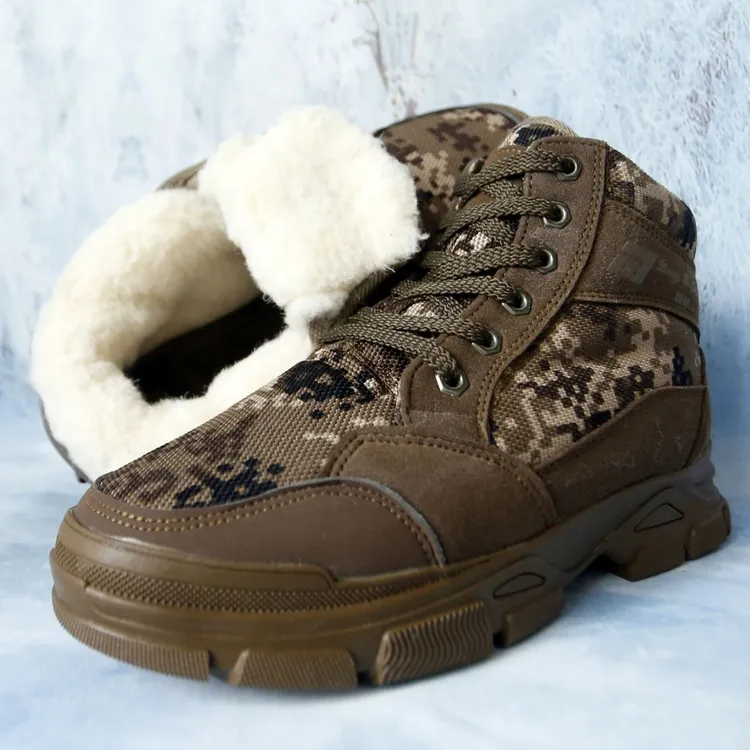 强步1137冬季棉鞋保暖加绒户外雪地靴防水透气劳保橡胶底防滑耐磨