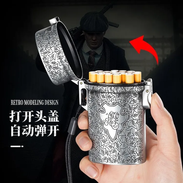 便携烟盒复古金属立体浮雕粗中细通用防水防潮烟盒户外收纳5926