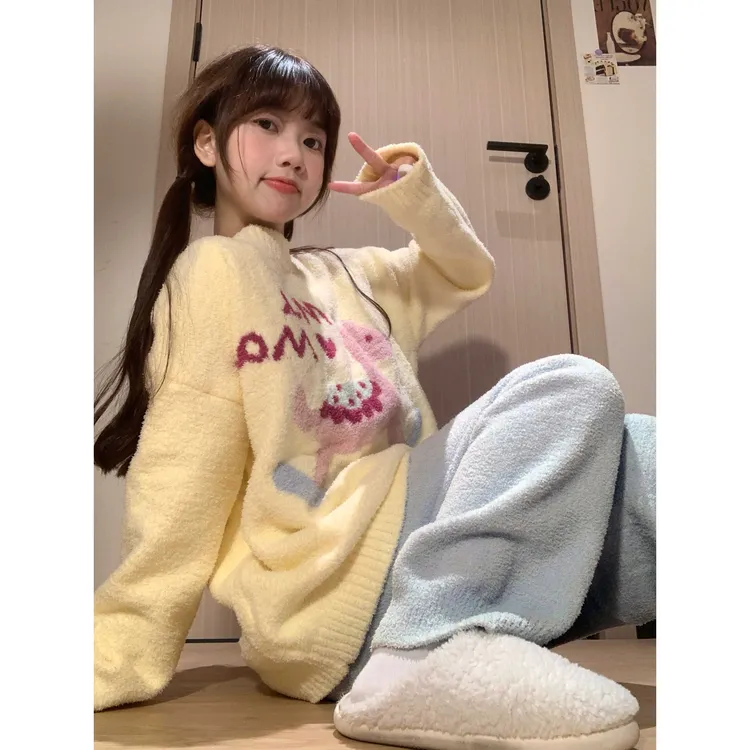 半边绒睡衣女款秋冬季爆款2025新款加厚加绒保暖珊瑚绒家居服套装