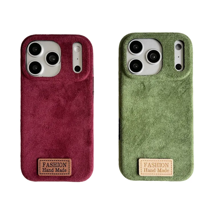 复古纯色绒布适用苹果iPhone17/16promax苹果15手机壳14/13防摔