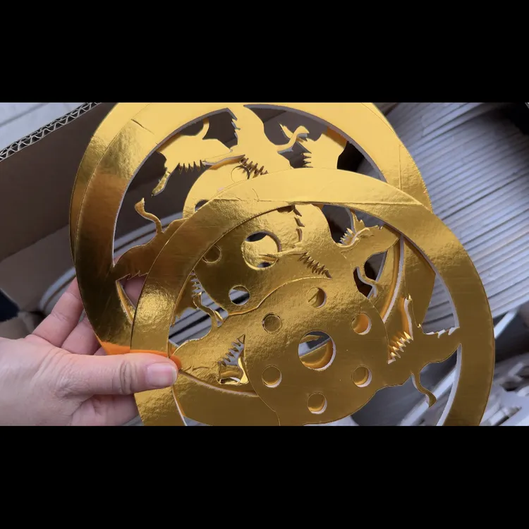 中秋折塔折纸三轮车车轮半成品