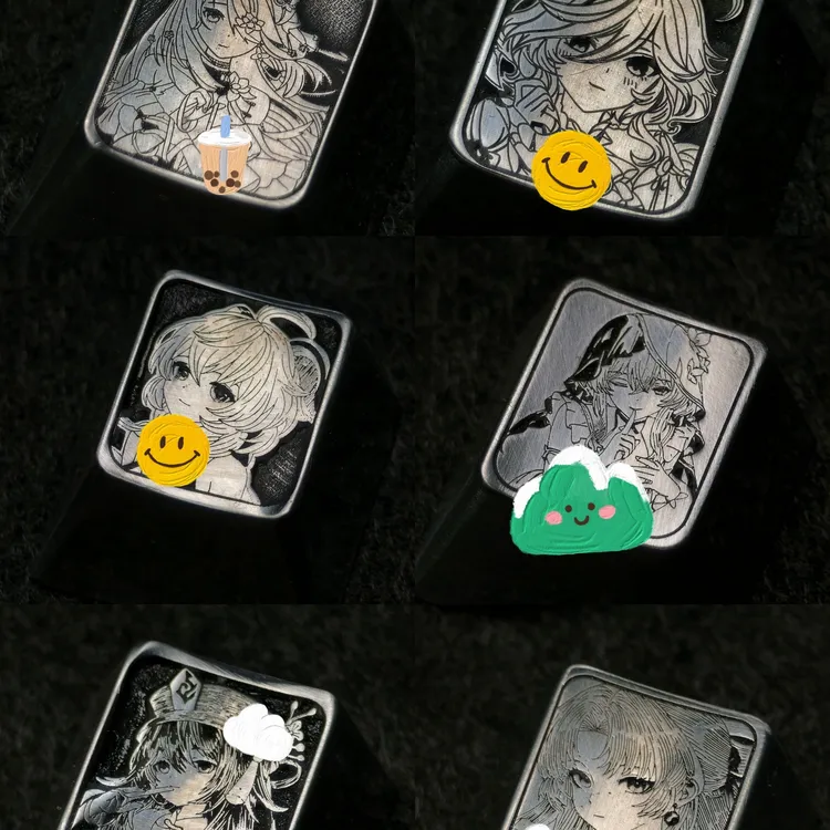 二次元金属键帽镭雕刻可来图定制侧刻适用十字轴机械键盘键帽全套