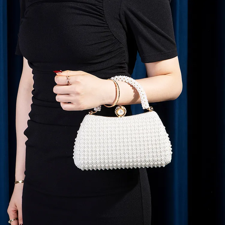 2025夏季新款珍珠手提小包包宴会包名媛旗袍礼服包喜婆婆新娘婚包
