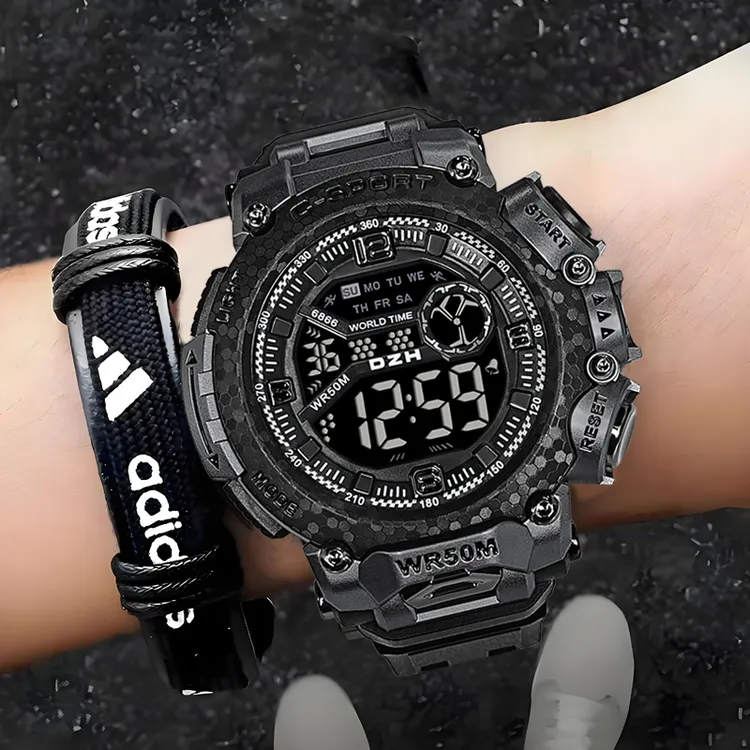 手表男款初高中学生2025新款多功能夜光防水电子表儿童考试闹钟女