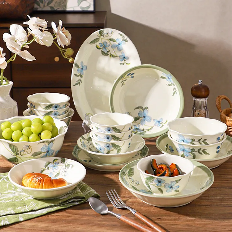 舍里新中式碗碟餐具家用2026新款高颜值汤碗盘子陶瓷吃饭小碗菜盘