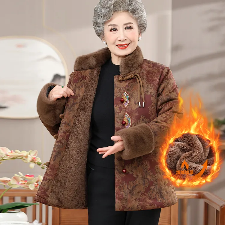 中老年老太太冬装棉袄70-80岁冬加绒加厚妈妈装棉衣中国风奶奶装