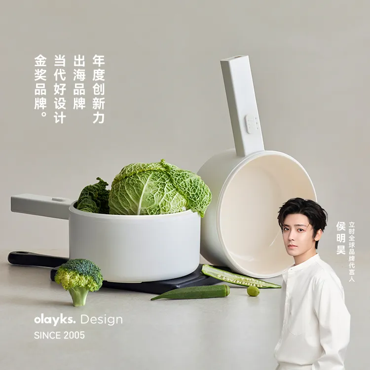 olayks立时小白锅电煮锅家用宿舍学生多功能小型电炒锅