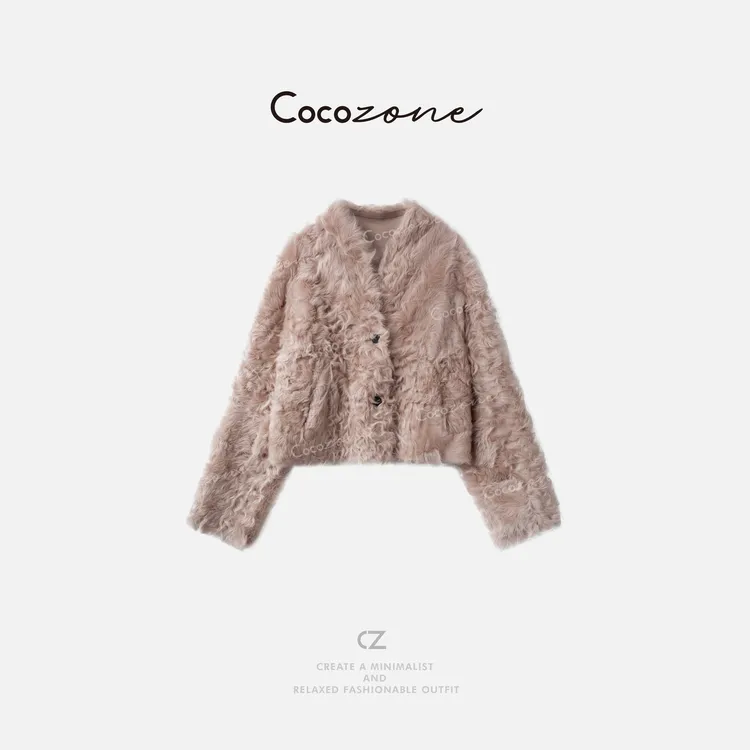 COCO ZONE 刘一一“流光湖羊”100小湖羊皮复古皮草 CD2A1650