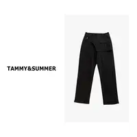 【Tammy&Summer】韩版时尚假两件屁帘设计感显瘦直筒烟管裤25779