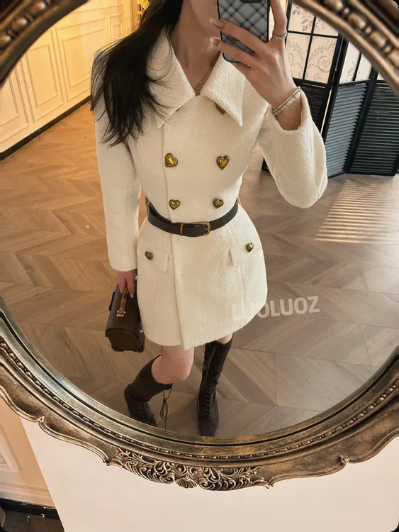 【现货】LUOLUOZ【云雾流动】秋季高级绝美收腰短款外套连衣裙JF1052