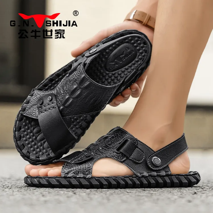 公牛世家凉鞋男夏季百搭两用男士休闲鞋轻便软底户外开车沙滩凉鞋商品图