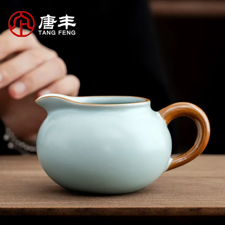 唐丰天青汝窑公道杯家用大容量分茶器防烫泡茶专用匀杯单个茶海