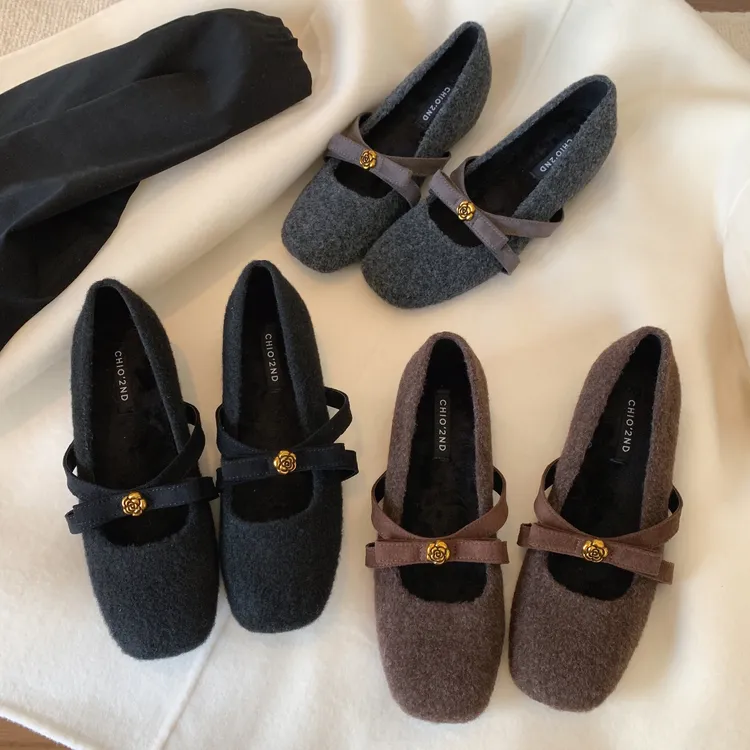 南风Chio2nd 单鞋2025新款秋冬山茶花玛丽珍女鞋晚晚鞋