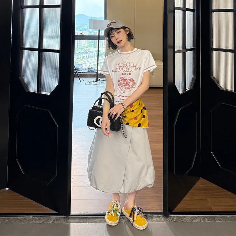 【一只璐甄选】M177小众设计百搭宽松披萨印花短袖T恤