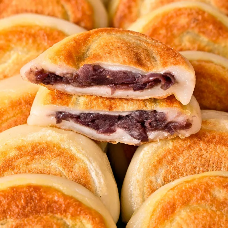 东北特色粘火烧软糯香甜红豆馅营养健康速食美食