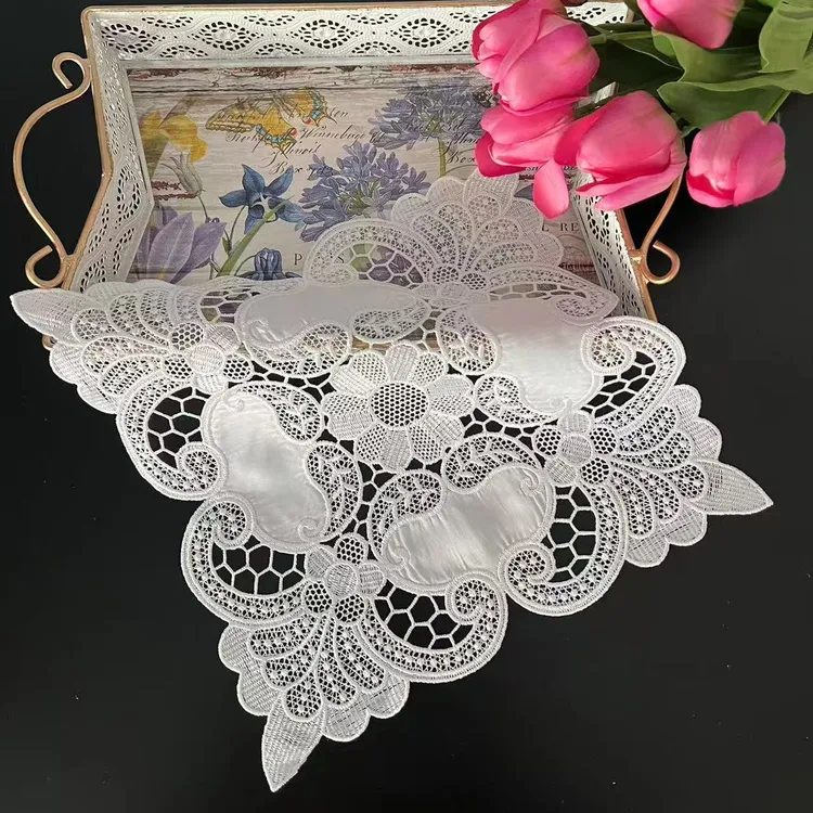 简约百搭蕾丝镂空多用盖巾适用于酒柜沙发等装饰