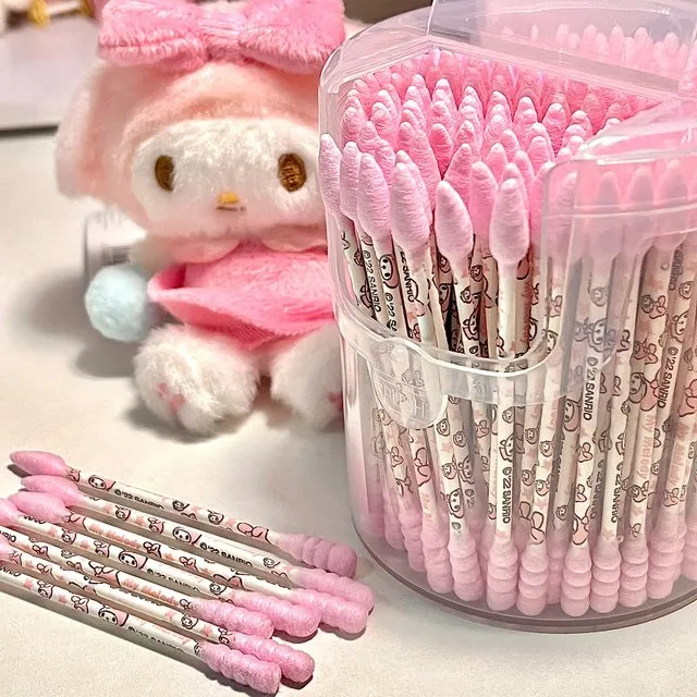 棉签化妆用棉棒一次性棉花棒可爱掏耳朵双头棉棒