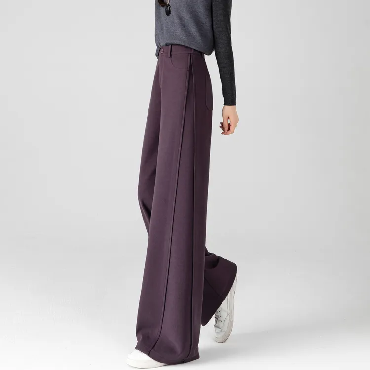 毛呢阔腿裤女2025新款冬今年流行梧桐裤宽松慵懒风A版直筒休闲裤