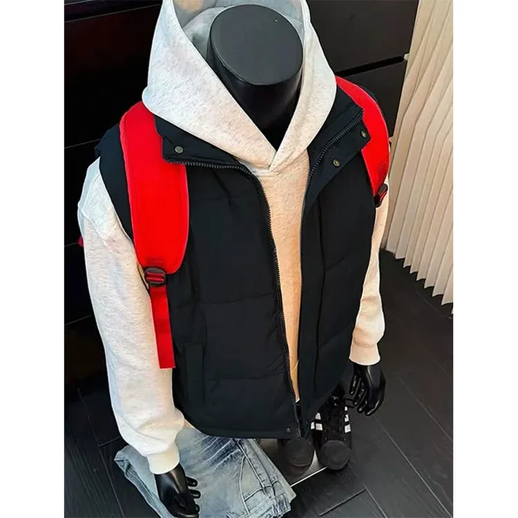 美式高街潮牌男士保暖棉马甲冬2025年新款宽松加厚青少年保暖背心