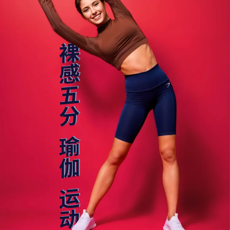 五分高腰外穿裸感速干女士超薄遮肉薄款提臀夏季瑜伽运动