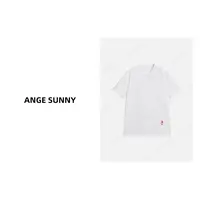ANGE SUNNY【火柴刺绣T恤】 圆领纯色字母百搭T恤 时尚新款