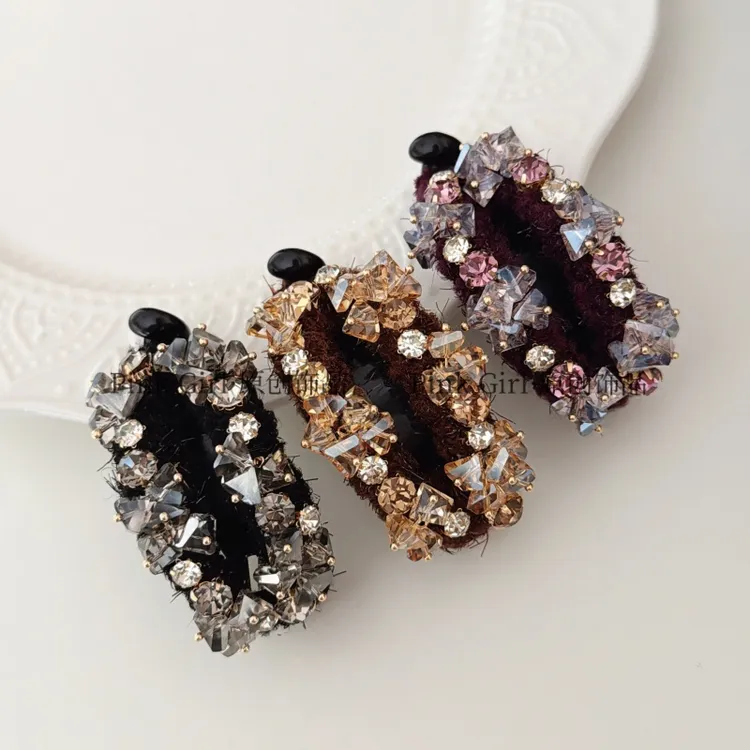 Pink Girl  F380时尚气质水晶马尾扣精致优雅百搭发夹高级感发卡