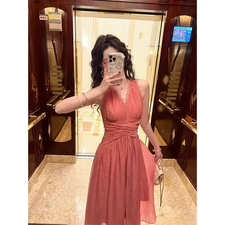 【晚宴】法式温柔高级感气质绝美度假法式度假裙子L1219