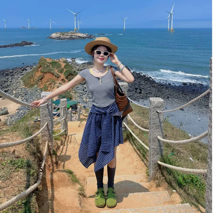 韩系不规则格子绑带半身裙女2025夏季新款高腰a字短裙叠百搭套装